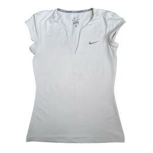 Nike Women's V Neck White Dri-FIT Top Size Small